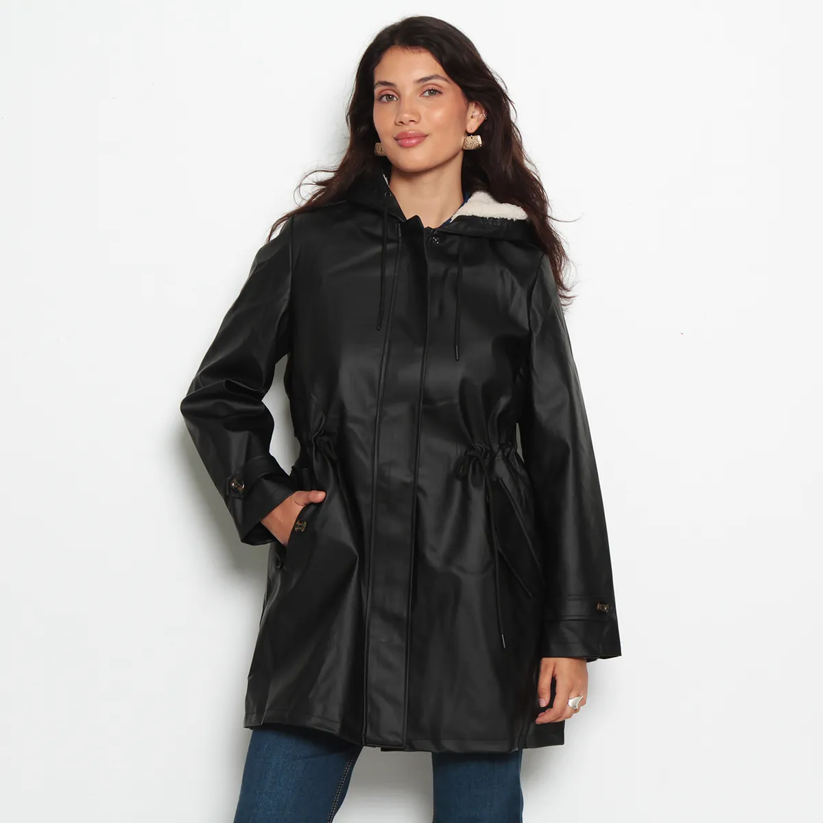WADOS - CHAQUETA MANGA LARGA CON CAPUCHA CINTURA AJUSTABLE Y BOLSILLOS