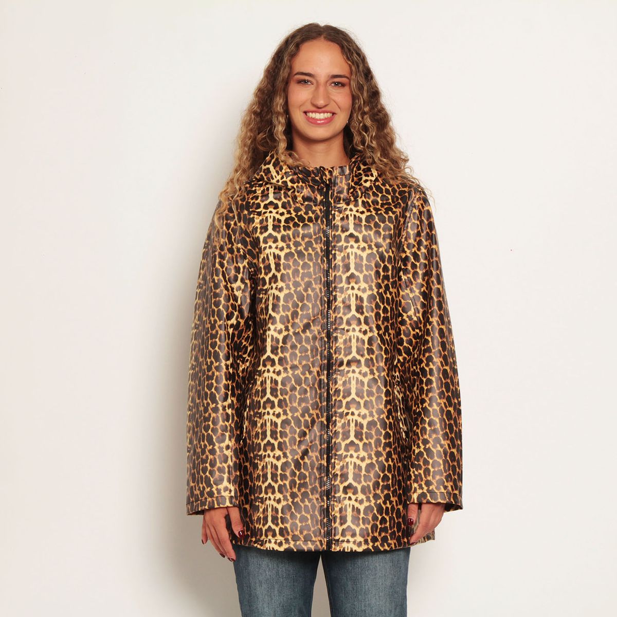 WADOS - CHAQUETA ANIMAL PRINT IMPERMEABLE MANGA LARGA CON CAPUCHA