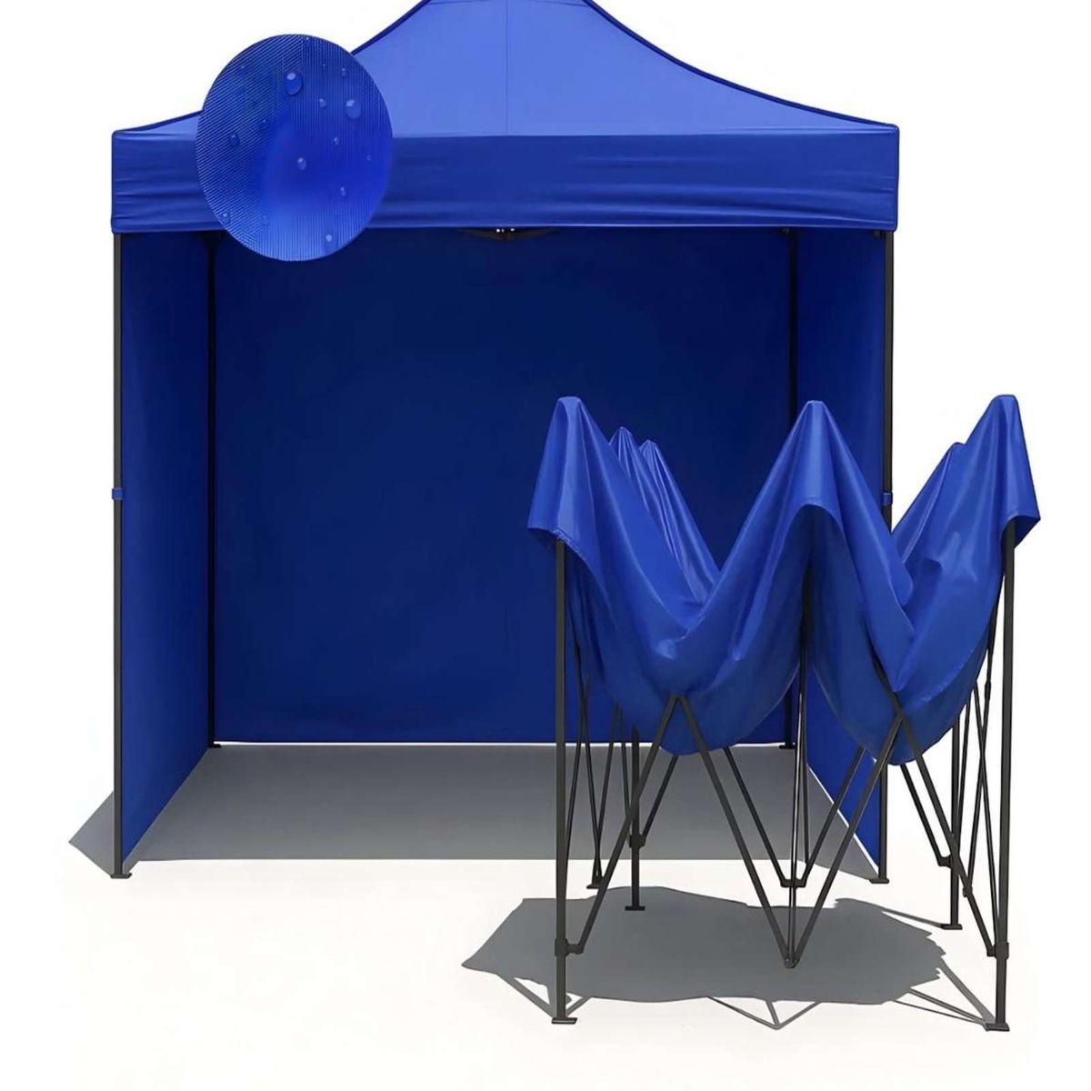 GENERICO - Toldo Plegable Más Laterales Azul Carpa Filtro Uv