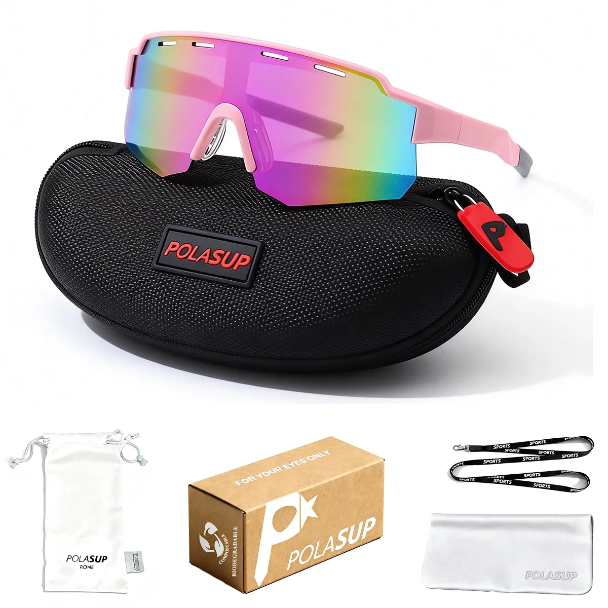 POLASUP - Lentes de Sol POLASUP Deportivos Polarizados UV400 9958P Unisex correr ciclismo