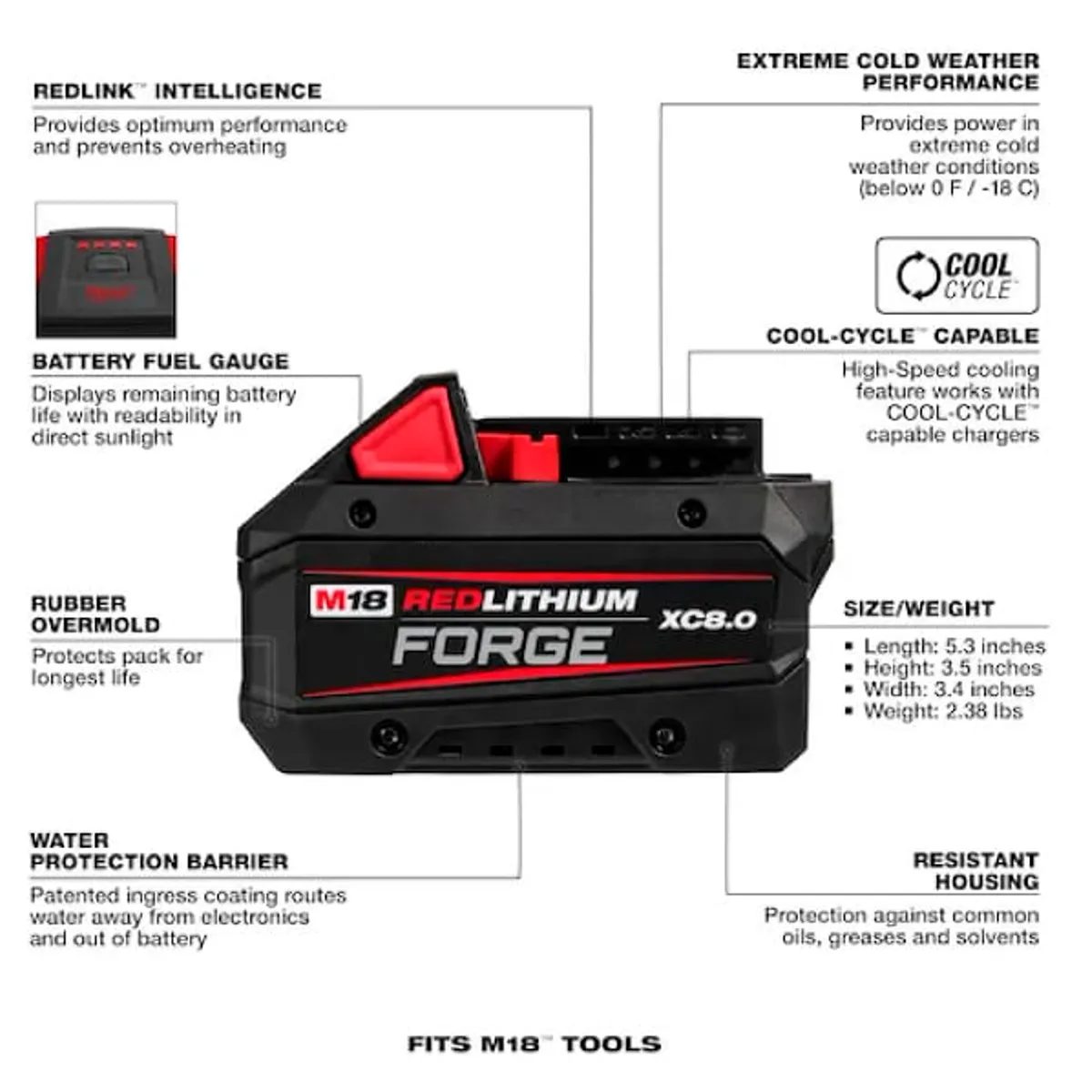 Batería M18 REDLITHIUM XC 80Ah Milwaukee, marca MILWAUKEE - Foto 2