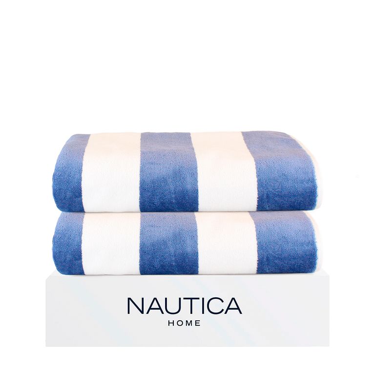 2 Toallas de Playa Home 100% algodon 163x81cm CABANA azul