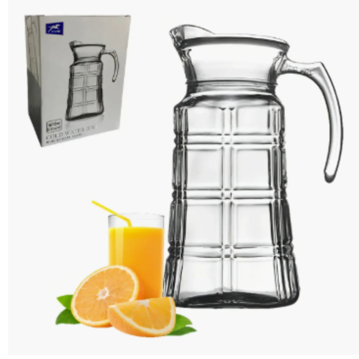 GENERICO - Jarra De Vidrio Con Tapa 1.8 Lts 25cm Juegos Bebidas Agua