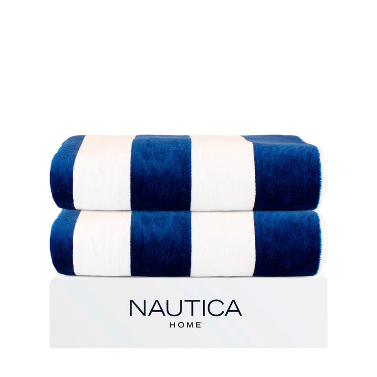 2 Toallas de Playa Home 100% algodon 163x81cm CABANA azul marino