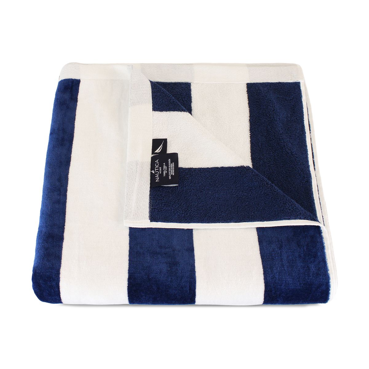 NAUTICA - 2 Toallas de Playa Nautica Home 100% algodón 163x81cm CABANA azul marino