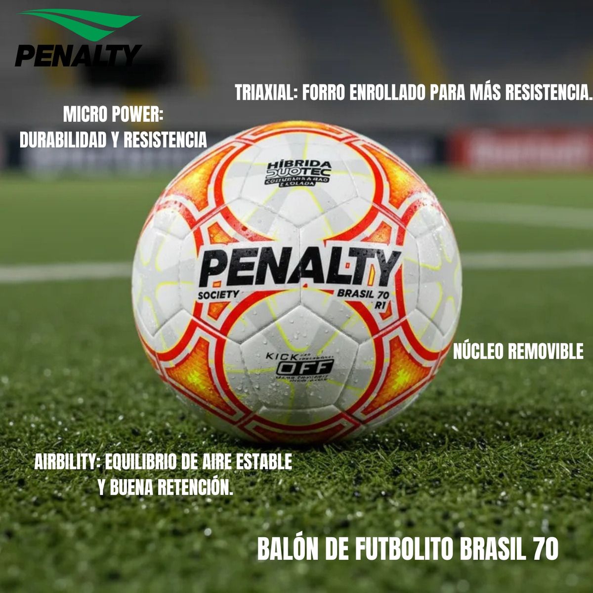 PENALTY - Balon Futbolito Pelota Futbol7 N5 Penalty Brasil 70 Bote Medio
