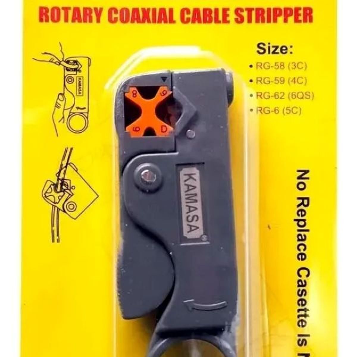 KAMASA - Corta Cable  Pela Cable Rg Multiuso Con Hoja De Acero