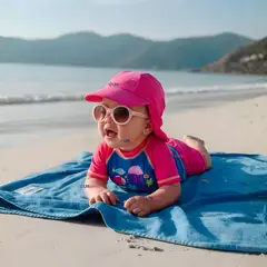 JUMP KIDS - Traje De Baño Manga Corta Pantalón Con Gorro 3 Piezas Bebé Niña Marine Adventure