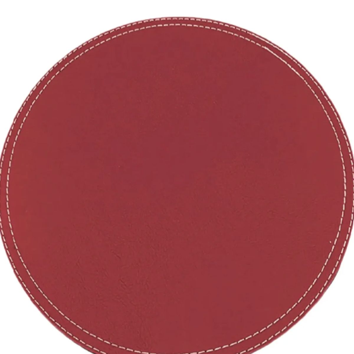 DORAL - Set 4 Individuales Redondo Ecocuero 42x32cm Rojo