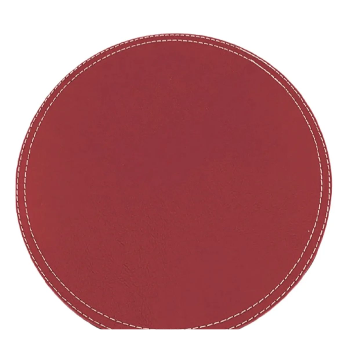 DORAL - Set 4 Individuales Redondo Ecocuero 42x32cm Rojo