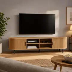 SPACE HOME - Mueble Rack TV Grande 180 cm Oslo - Puertas Corredizas