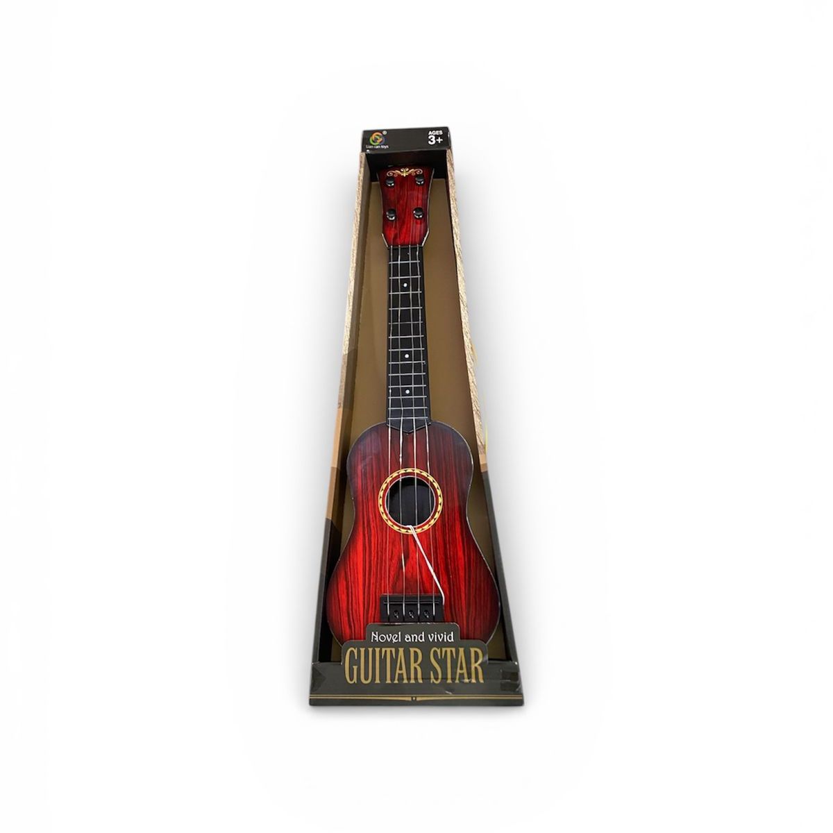 IRM - Ukelele Juguete Para Niños 4 Cuerdas Con Uñeta Marrón