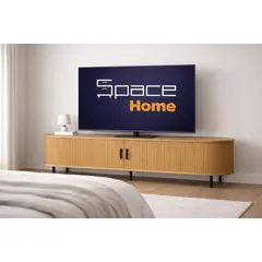 SPACE HOME - Rack TV Nórdico Oslo 180 cm Madera con Patas Negras