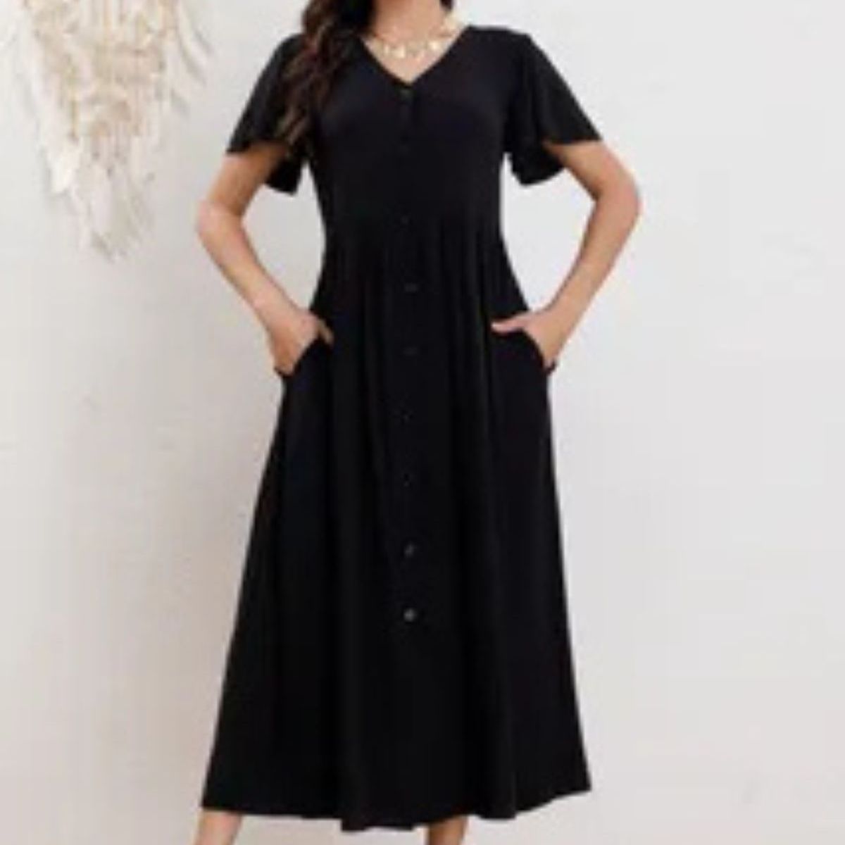 LOOK SHOP - Vestido Largo Mujer Algodón. Caída Liviana. Colores Lisos 3340