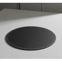 Set 4 Individuales Redondo Ecocuero 42x32cm Negro