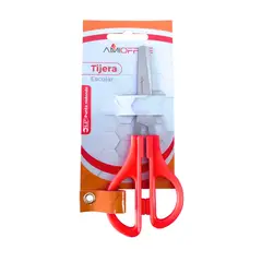 GENERICO - Tijera Escolar Clásica - 1 ud - Rojo - Tamano Unico