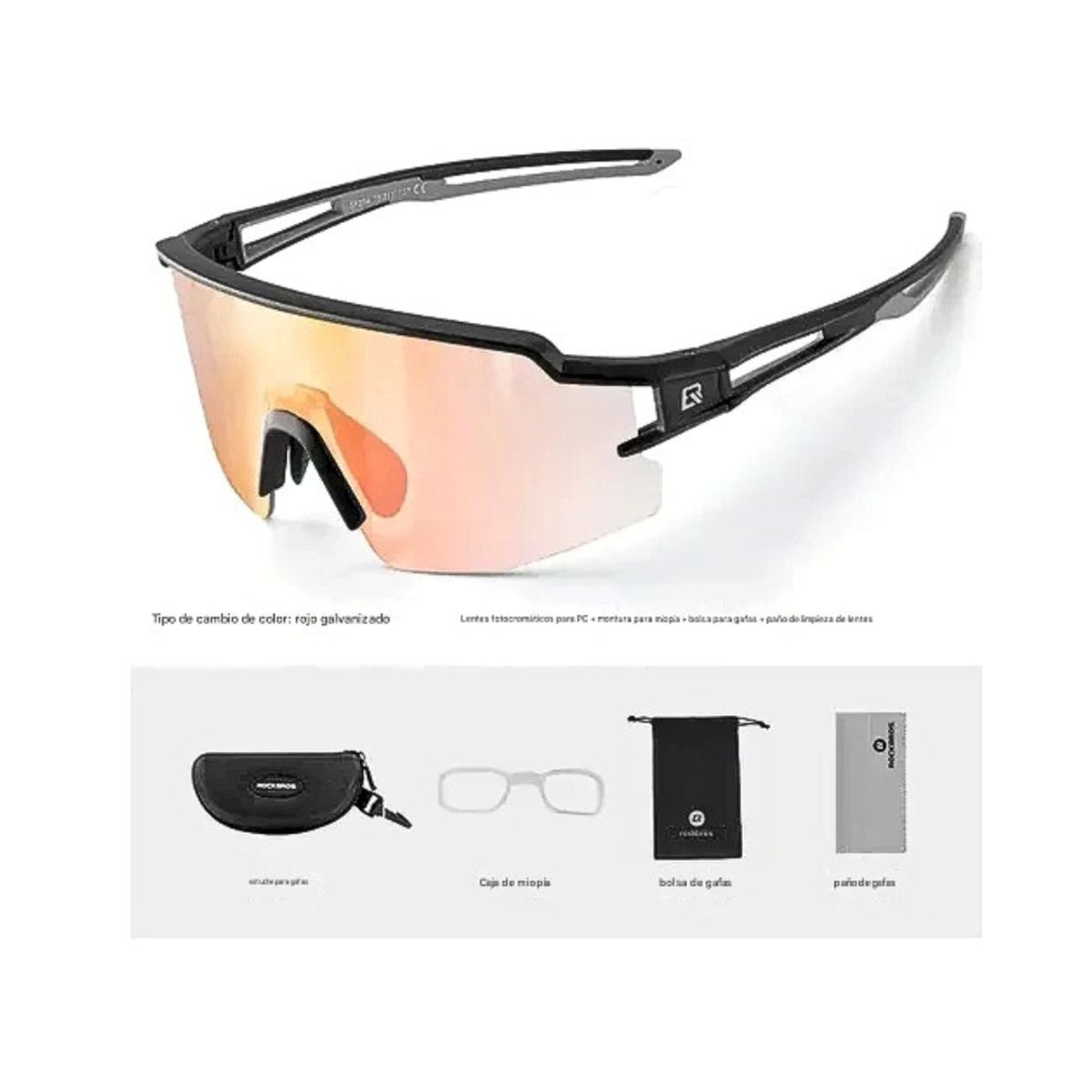 ROCKBROS - Lentes Deportivos Rockbros Fotocromaticos Ciclismo Running