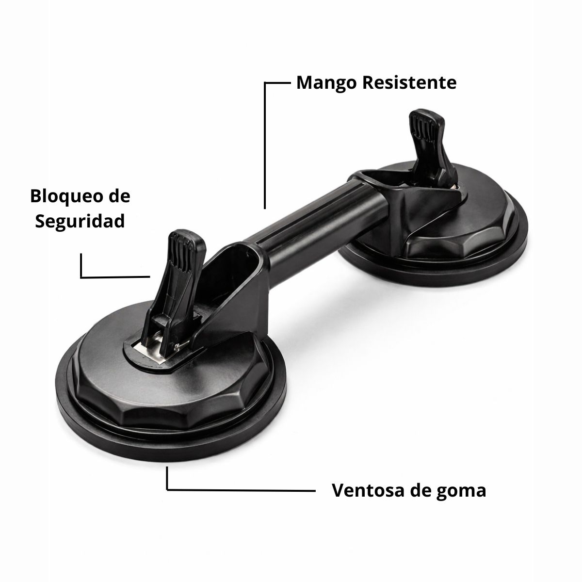 GENERICO - Ventosa Doble para Vidrios 2 Brazos - Uso Profesional -  Hasta 100 kg