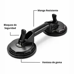 GENERICO - Ventosa Doble para Vidrios 2 Brazos - Uso Profesional - Hasta 100 kg