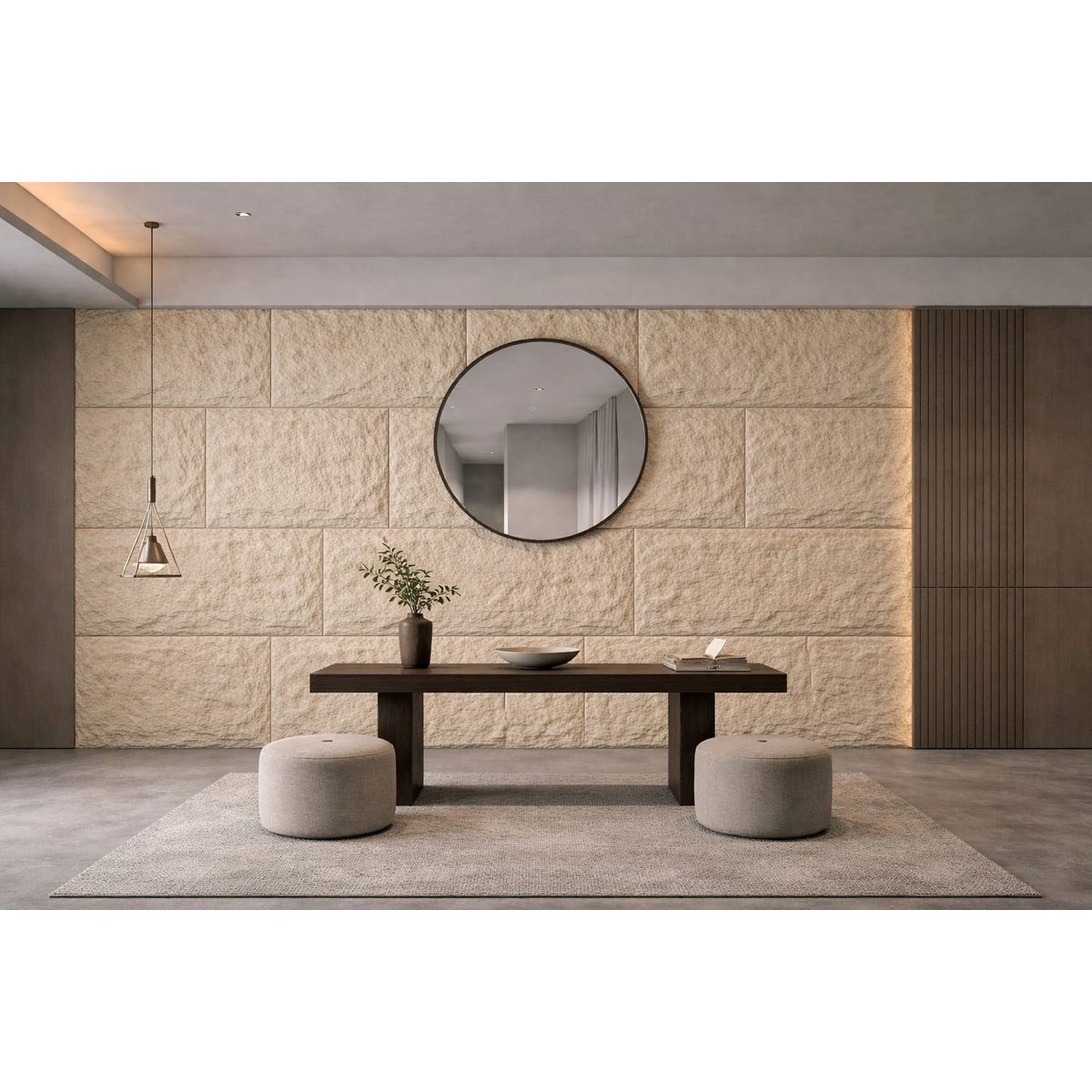 BYB - PANEL PIEDRA PU 11PZS MARRÓN 120x60