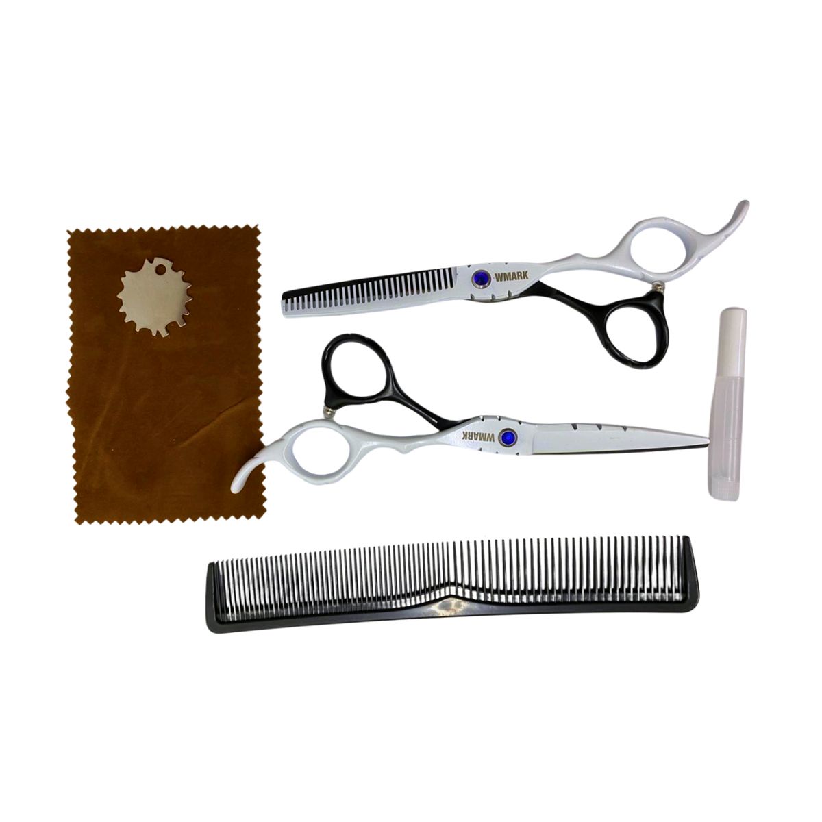 WMARK - Set de Tijeras Wmark PS021 6 Filo Navaja Blanco y Negro