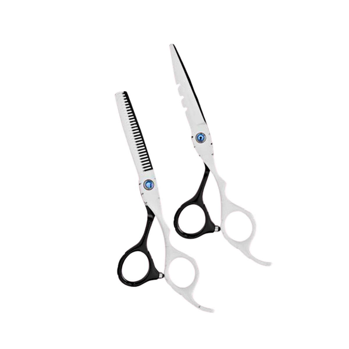 WMARK - Set de Tijeras Wmark PS021 6 Filo Navaja Blanco y Negro
