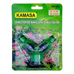 KAMASA - Conector Divisor De Manguera De Riego Doble Salida 12puLG