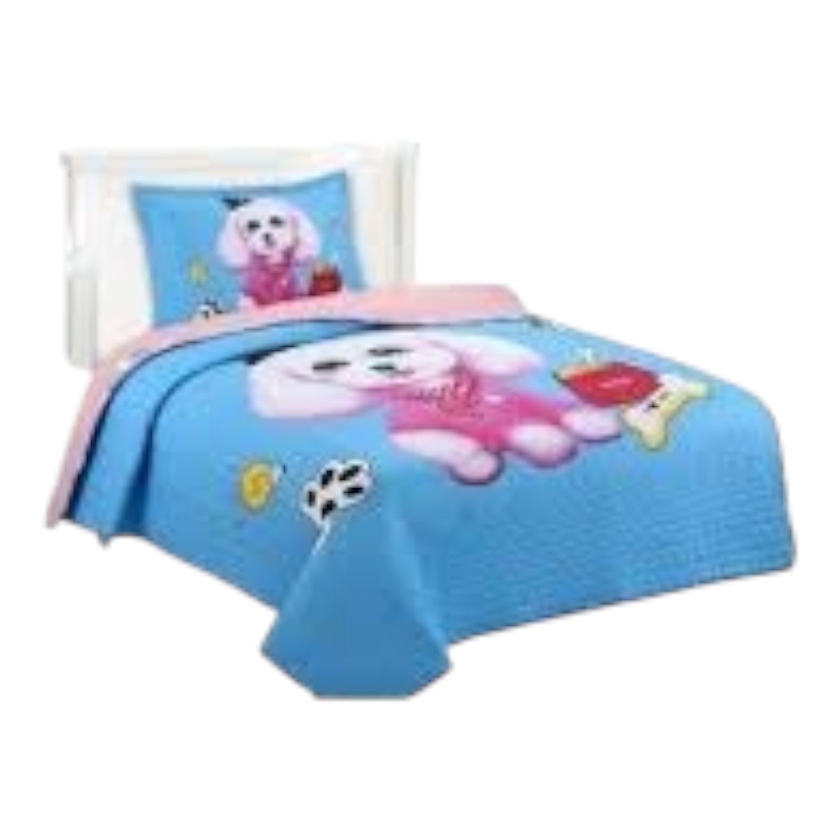 GENERICO - Cubrecama Quilt de verano 1.5 plazas diseño perro poodle