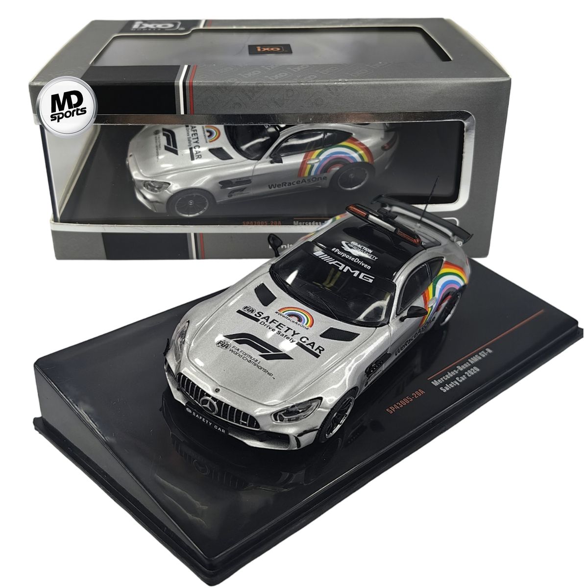 FORMULA 1 - Auto Formula 1 Safety Car Mercedes AMG GT-R 2020 Gris IXO Models Acrilico 1:43