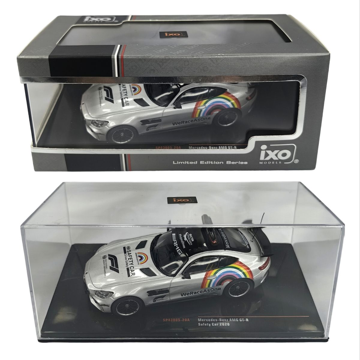 FORMULA 1 - Auto Formula 1 Safety Car Mercedes AMG GT-R 2020 Gris IXO Models Acrilico 1:43