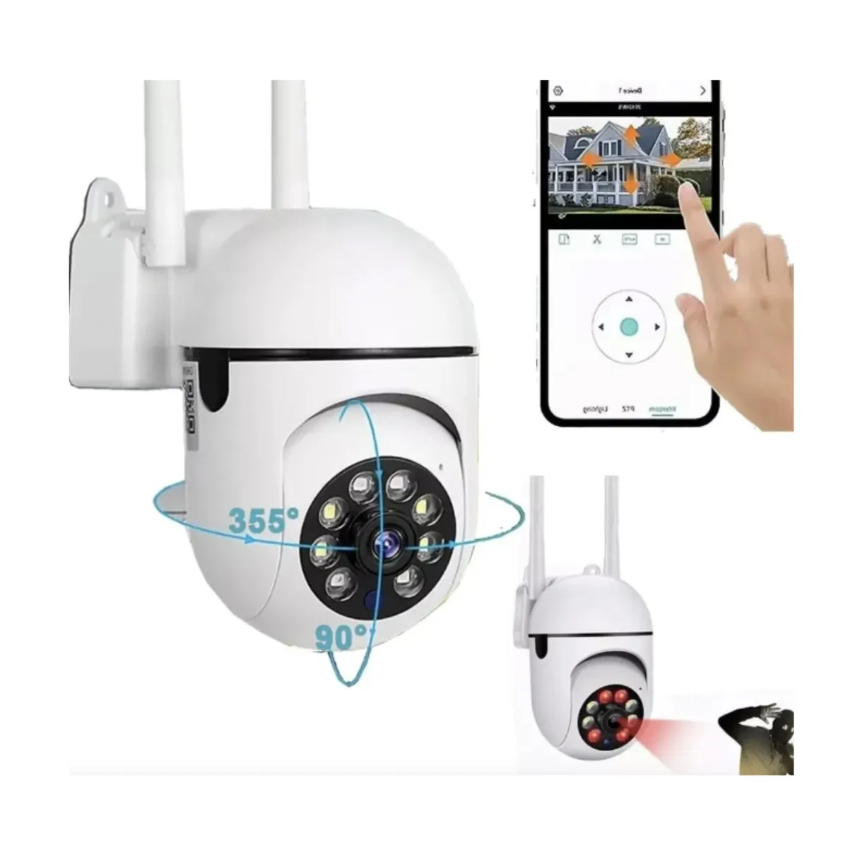 GENERICO - Cámara De Seguridad Wifi Smart 360°  Vigilancia Inteligente Blanco