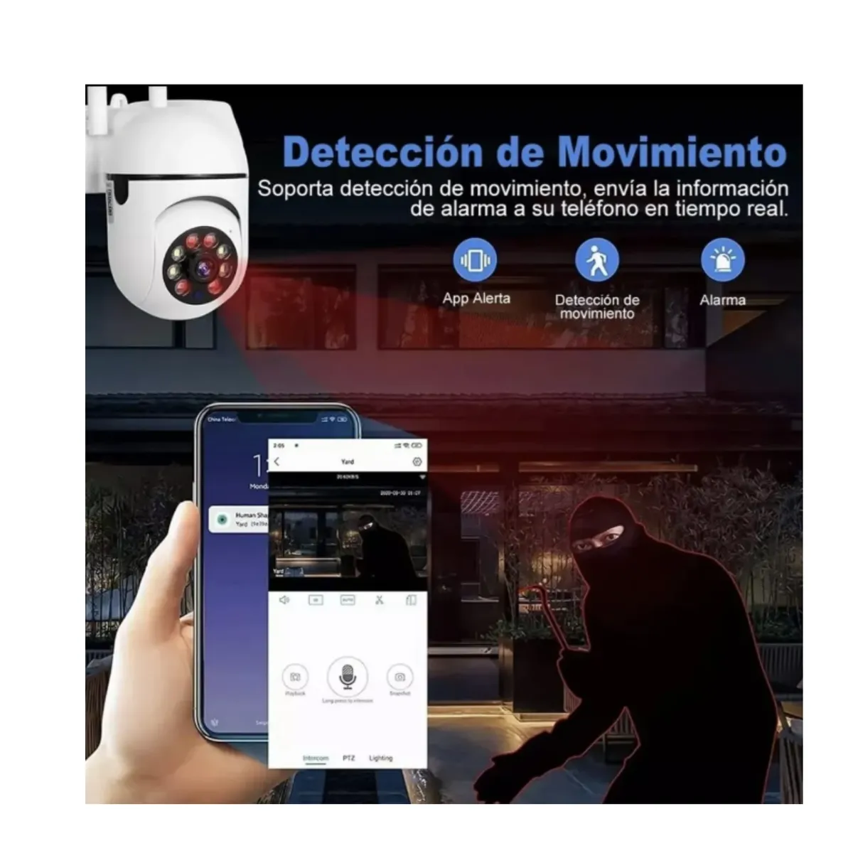GENERICO - Cámara De Seguridad Wifi Smart 360°  Vigilancia Inteligente Blanco