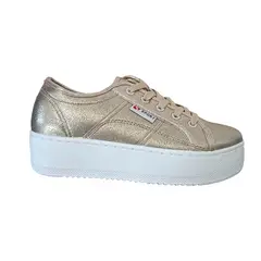 POZATINI - Zapatillas Plataforma Brillo champagne suela Blanca