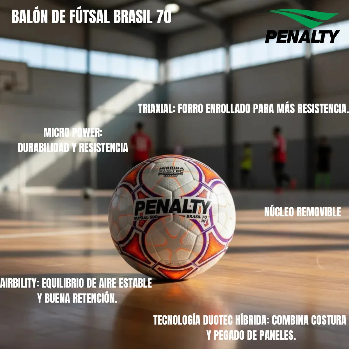 PENALTY - Balon Futsal Pelota Futbol Sala Futbolito Penalty Brasil 70 Purpura