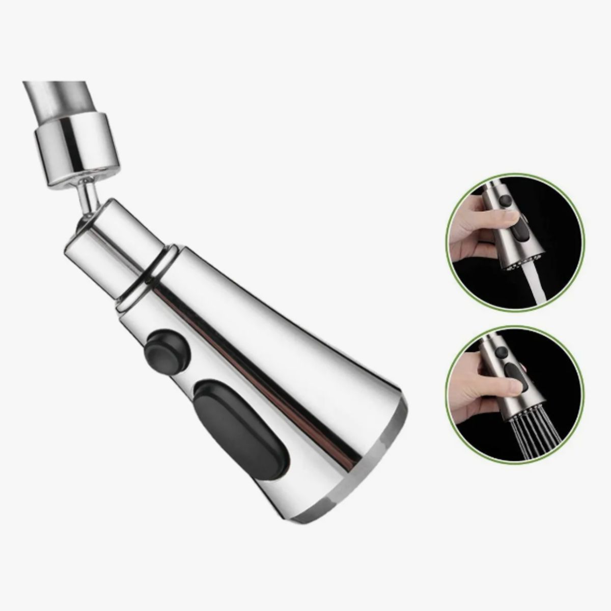 IRM - Grifo Monomando Marin Plateado 360° Cocina Flexible Rotación 360