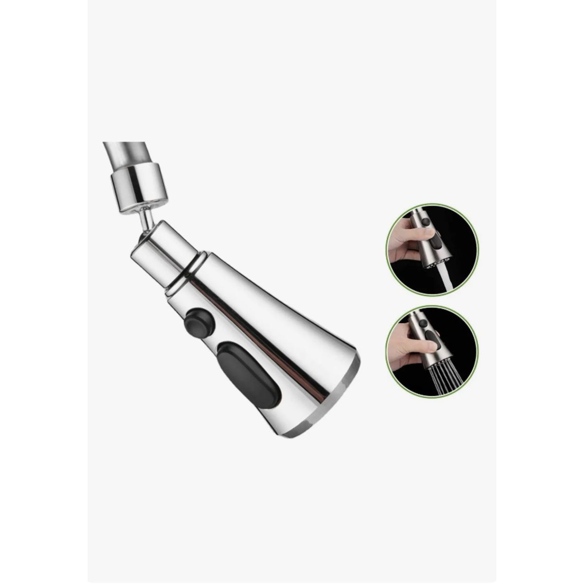 IRM - Grifo Monomando Marin Plateado 360° Cocina Flexible Rotación 360