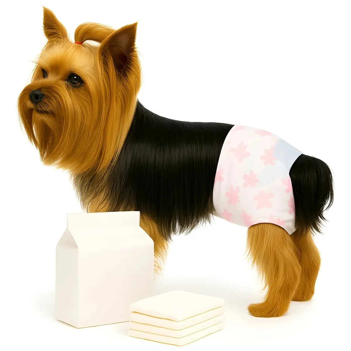 GENERICO - X40 Pañales Perros Pañal Macho Hembra Desechable Gato L Blanco Hembra L 52 X 32 Cm