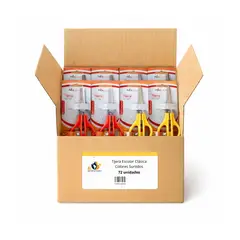 GENERICO - Tijera Escolar Clásica Colores Surtidos - 72 uds