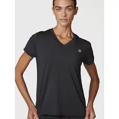 BSOUL - Polera Mujer V Neck Aloe Negra