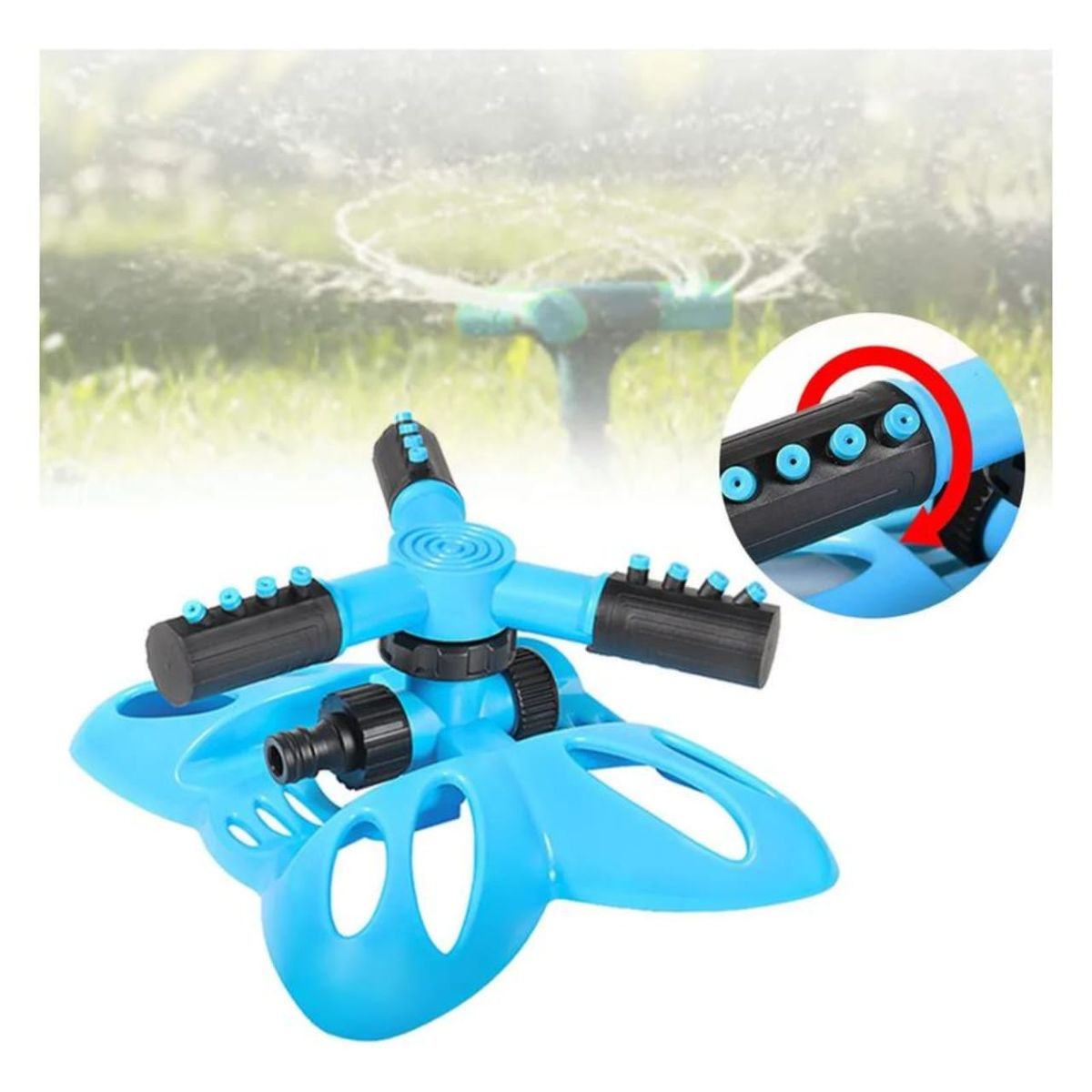 MOVI - REGADOR GIRATORIO 360° CON BASE Y 3 ASPAS