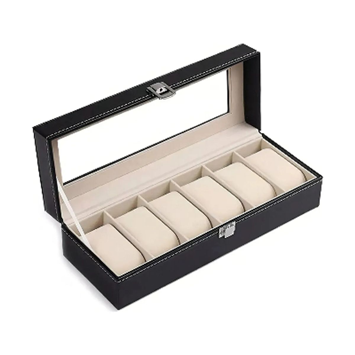 GENERICO - Caja Exhibidor Relojes 6 Compartimentos Vario