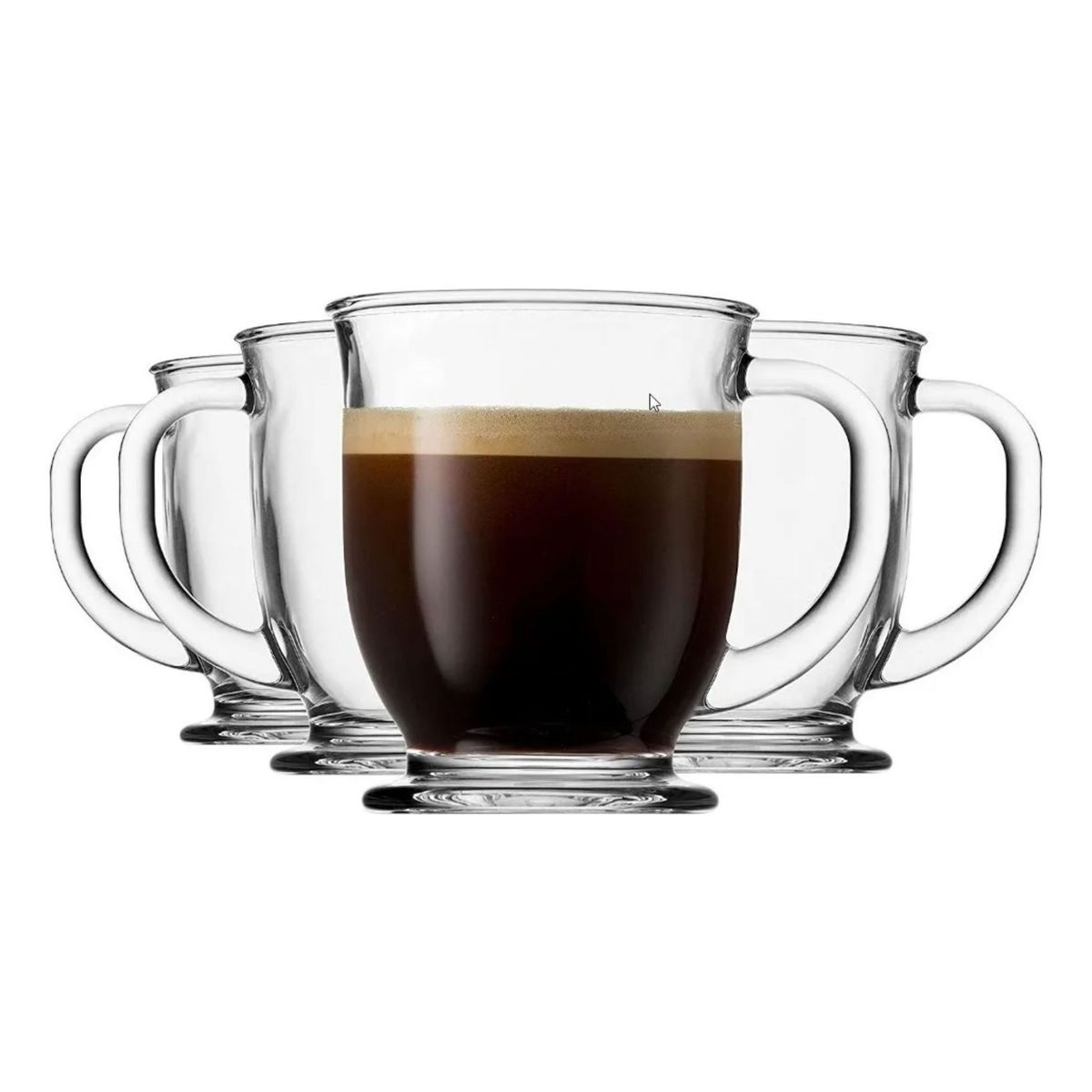 GENERICO - Tazas Grandes De Vidrio Grueso Té Café Capuchino 490ml X6