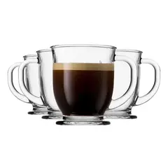 GENERICO - Tazas Grandes De Vidrio Grueso Té Café Capuchino 490ml X6