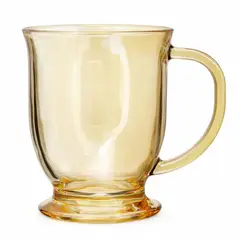 GENERICO - Tazas Grandes De Vidrio Grueso Té Capuchino 490ml X6 - Gold