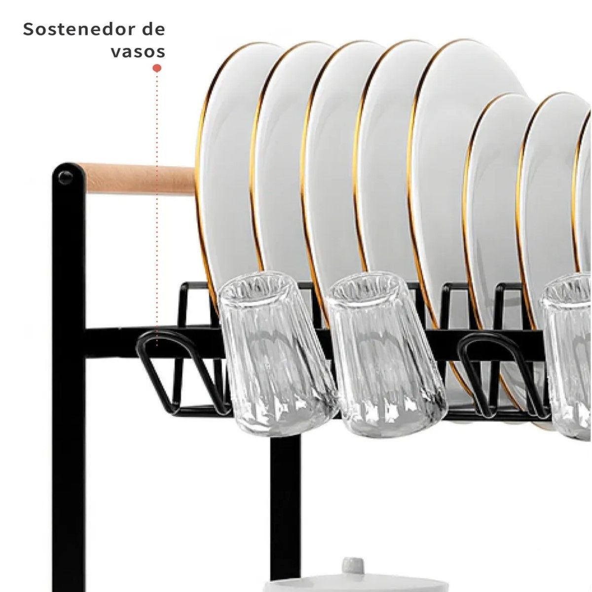 GENERICO - Secaplatos Escurridor Acero Inox  2 Niveles Simplit Negro BELUG