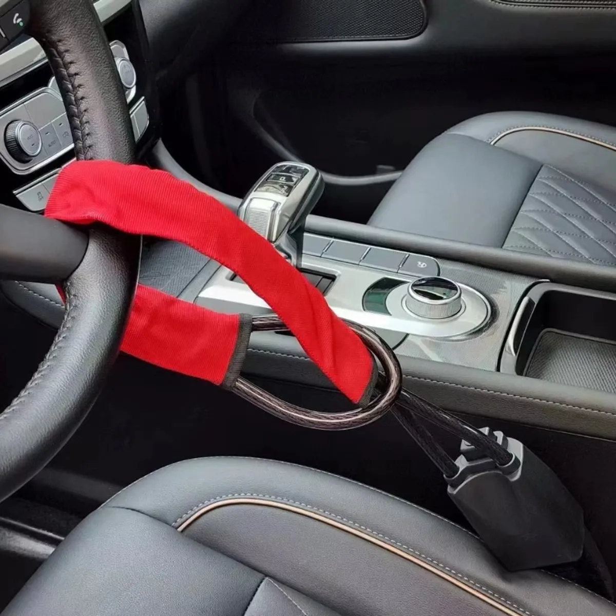 MOVI - Traba de Volante para Auto con Conector Cinturón  Antirrobo Seguro
