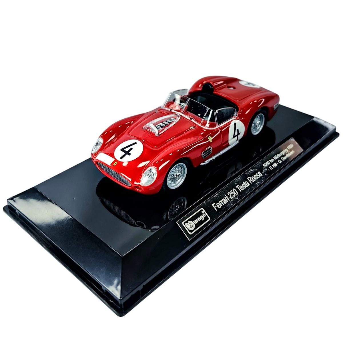FORMULA 1 - Auto Formula 1 Ferrari 250 Testa Rossa 1000km Nurburgring 1959 #4 Caja Acrilica Burago 1:43
