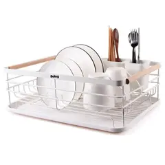 GENERICO - Secaplatos Escurridor 1 Nivel Acero Inox Blanco BELUG