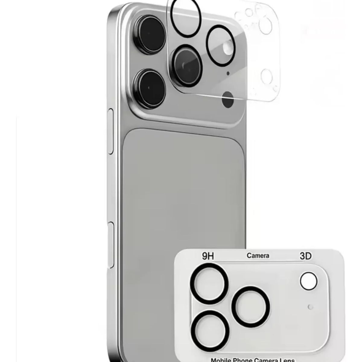 GENERICO - Lámina De Vidrio Para Camara IPhone 17 Pro Max - Borde Negro