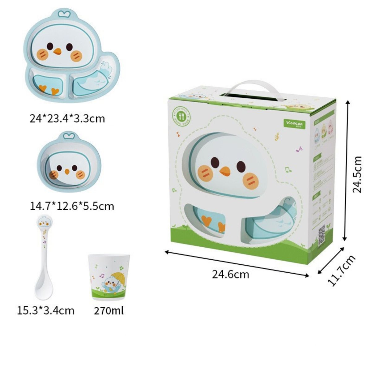 CRUSEC - Vajilla Infantil Melamina Ideal para Bebés y Niños